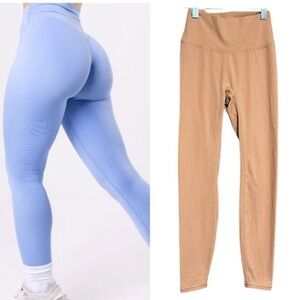 Paragon Orange Peach Full length Leggins Supersoft Squat Proof Size Small